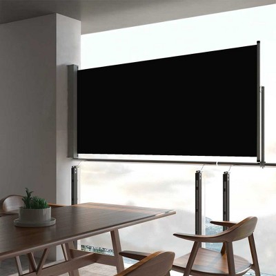 vidaXL Patio Retractable Side Awning 23.6"x118.1" Black