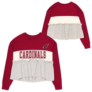 NFL Arizona Cardinals Girls' Crew Neck Fleece Sweatshirt - 1 of 3