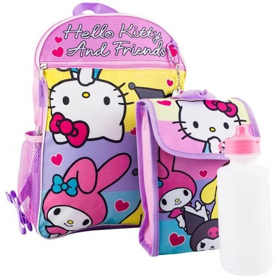 Fast Forward Sanrio Hello Kitty and Friends Kids School Backpack 16" 5PC Lunch Bag Set