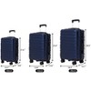 Vynxaria 3-Piece Blue Hardshell Luggage Set (20/24/28) Carry-On Check-in Suitcases TSA-Approved Lock Spinner Wheels - 3 of 4