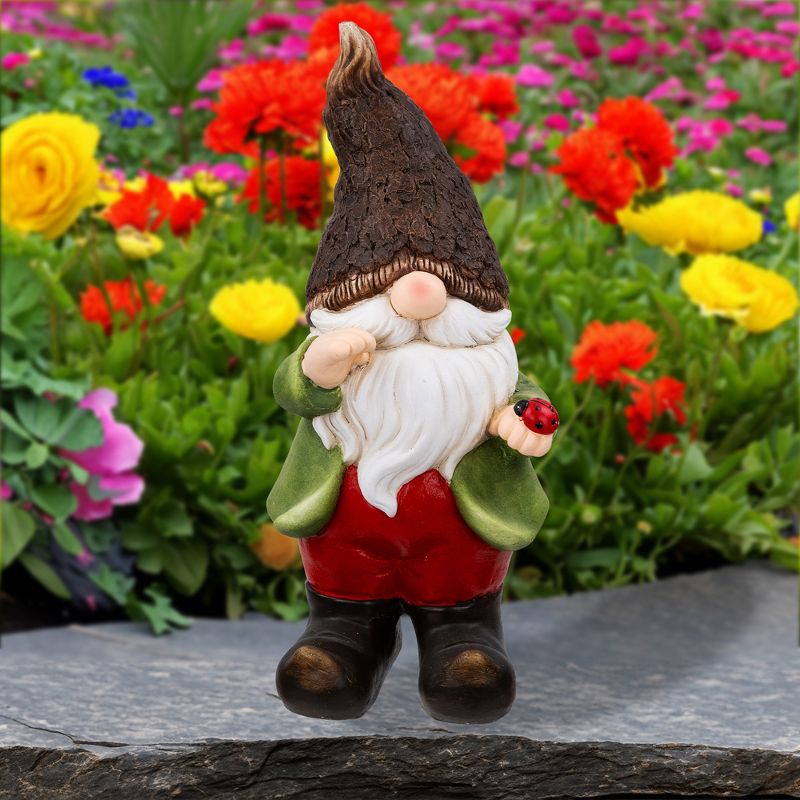 Northlight Gnome with Ladybug Outdoor Garden Statue - 15.75", 3 of 8