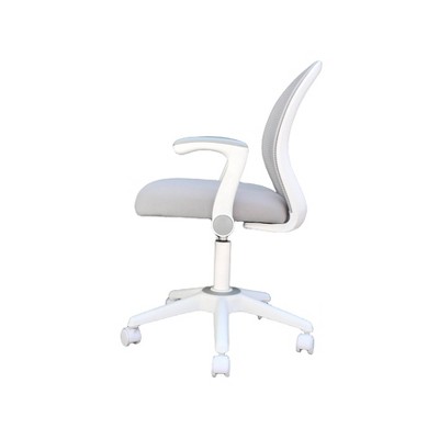 Grey Mesh and Fabric Task Chair with Adjustable Arms