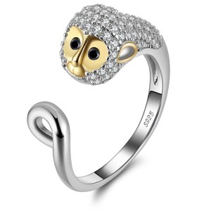 Monkey Wrap Ring for Women Sterling Silver Cubic Zirconia Ginger Lyne Collection - 1 of 4