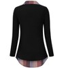 WhizMax Women's Long Sleeve Contrast Collared Shirts Patchwork Work Blouse Tunics Tops - 3 of 4