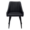 Dining Chair, Set Of 2, Side, Upholstered, Kitchen, Dining Room, Black Leather Look, Black Metal, Contemporary, Modern - 2 of 4