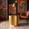 Osam Side Table - Gold & Beige 20.1"H, Electroplated Iron Frame With Faux Terrazzo Top By Zuo Modern - 2 of 4