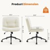 Kumasinova PU Leather Armless Office Desk Chair with Wheels, Adjustable Height Swivel Desk Chair for Living Room,Bedroom,Study Room - 3 of 4