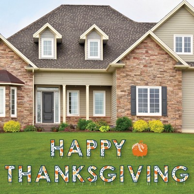 Big Dot of Happiness Happy Thanksgiving - Yard Sign Outdoor Lawn Decorations - Fall Harvest Party Yard Signs - Happy Thanksgiving