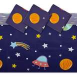 Blue Panda 3 Pack Blue Plastic Tablecloth for Outer Space Birthday Party (54 x 108 in)