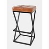Jofran, Brooks Distressed Modern Leather Backless Stool - 2 of 4