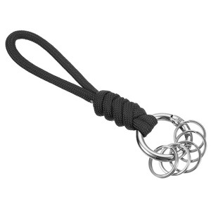 Unique Bargains Braided Wrist Strap Key Whistle Wallet Badge Lanyards 4" with Spring O Ring - 1 of 4