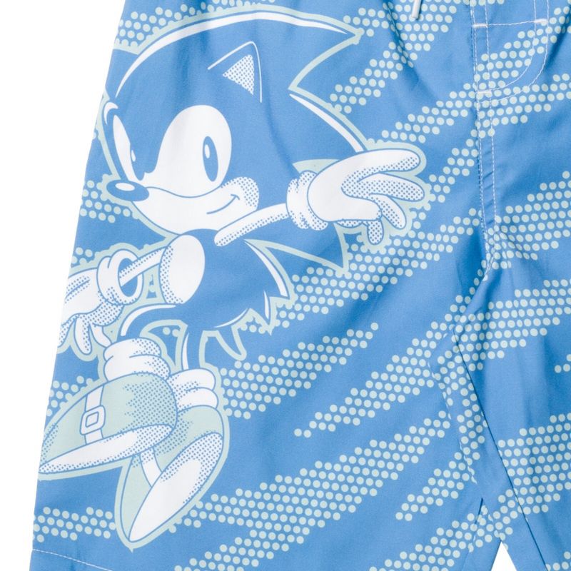 SEGA Sonic the Hedgehog Knuckles Tails Pullover Rash Guard and Swim Trunks Outfit Set Little Kid to Big Kid, 5 of 8