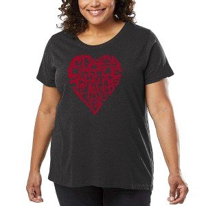 LA Pop Art Women's Word Art T-shirt - Crazy Little Thing Called Love - 1 of 4