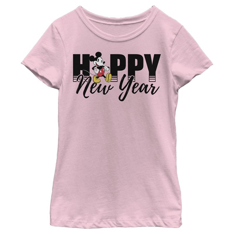 Girl's Disney Mickey Mouse Happy New Year T-Shirt, 1 of 5