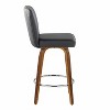 LumiSource Set of 2 Henry Counter Height Barstools Walnut Wood/Black PU - 3 of 4