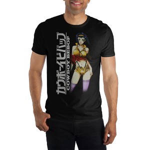 Cowboy Bebop Sexy Character Shirt, Faye Logo T-Shirt with Detailed Illustration, Stylish Profile Kanji Japanese - 1 of 2