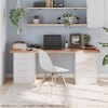 vidaXL - Light Brown Treated Solid Oak Wood Table Top, Versatile Use, Handcrafted with Live Edge - 2 of 4