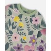 Deux par Deux Girl Stretch Fleece Dress Sage Floral - 4 of 4