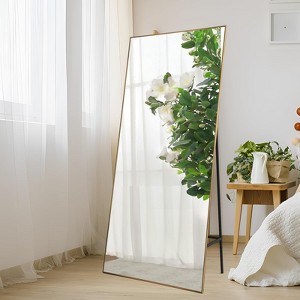 Full Length Mirror, Oversized Full-Body Hanging or Leaning Rectangle Mirror, Aluminum Alloy Thin Frame Floor Mirror for Bedroom, Living/Dressing Room - 1 of 4