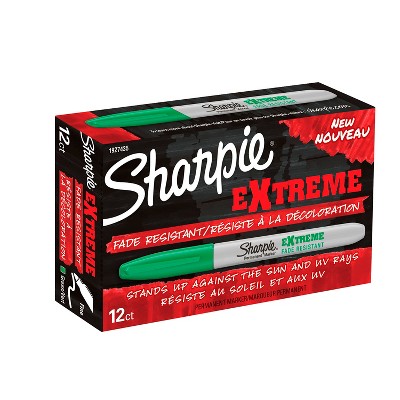 Sharpie Extreme Permanent Marker, Fine Tip, Green, pk of 12