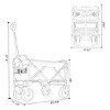 YONWAY Foldable Utility Wagon Grocery Beach Cart with Strapping System and Creative Print Pattern, Camping Shopping,Supports 225 lbs - 3 of 4