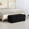 CAVINAS Storage Ottoman Bench, Bedroom End Bench, Upholstered Fabric Storage Ottoman with Safety Hinge, Entryway Padded Footstool - 2 of 4