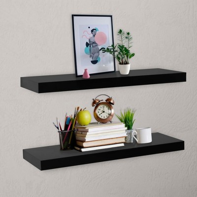 vidaXL Floating Wall Shelves 2 pcs Black 31.5"x7.9"x1.5"