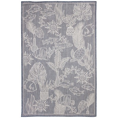 Liora Manne Carmel  Indoor/Outdoor Rug  Navy..