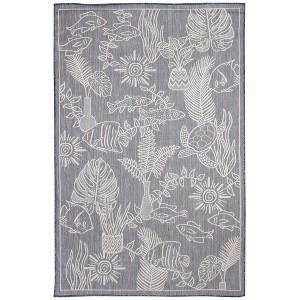 Liora Manne Carmel  Indoor/Outdoor Rug  Navy.. - 1 of 4