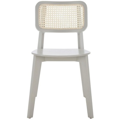 Luz Gray Wood and Cane Mid-Century Modern Side Chair