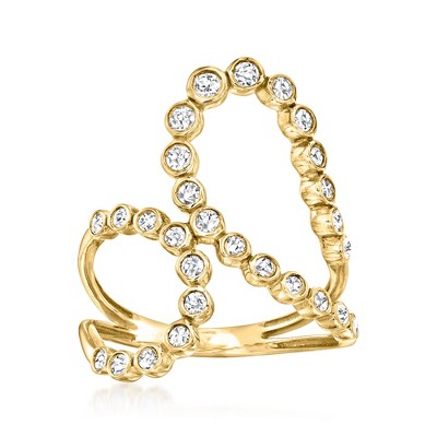 Ross-Simons 0.50 ct. t.w. Bezel-Set Diamond Double-Loop Ring in 14kt Yellow Gold