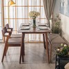 Nordlys 4-Person Rectangular Walnut Finish Pine Wood Dining Table, Classic Style , Dining Room - 2 of 4