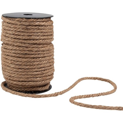 Genie Crafts 100 Feet Jute Rope For Crafts, 6mm Thick Braided