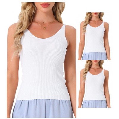 INSPIRE CHIC Womens 2 Pcs Loungewear Soft Cami Sleepshirts Pajama Shorts Sleeveless V-neck Tops
