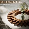 BEAUTYPEAK 20" Round Sunflower Wall Mirror, Boho Decorative Wood Frame, Vanity or Bathroom Wall Mirror for Living Room, Entryway, Bedroom - 4 of 4