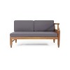 Christopher Knight Home Beate Outdoor Rustic Acacia Wood 2 Piece Sofa Set with Cushions and Open Slat Back - 4 of 4