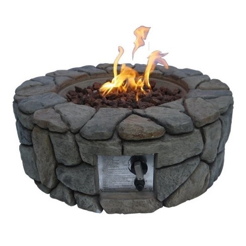 Peaktop Stone Gas Fire Pit With Cover Teamson Target