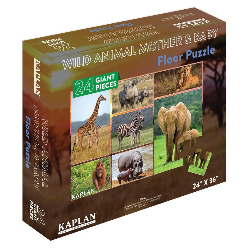 Kaplan Early Learning Wild Animals Mother and Baby Photo Real Floor Puzzle - 24 Pieces, 3 of 4