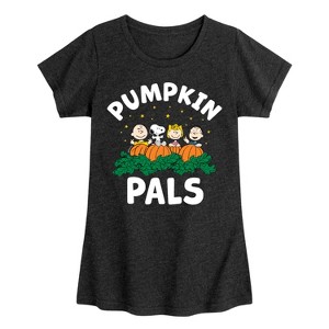 Girls' - Peanuts - Pumpkin Pals Fitted Short Sleeve Graphic T-Shirt - 1 of 4