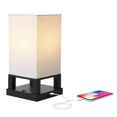 Classic Black Modern USB Charging Table Lamp