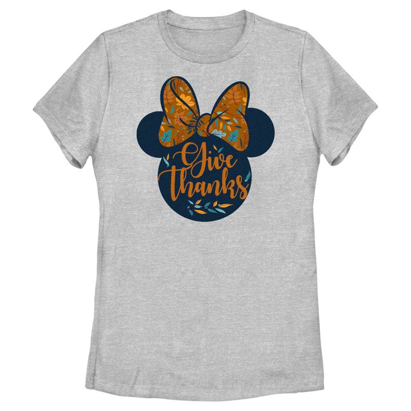 Women's Minnie Mouse Give Thanks Fall Silhouette T-Shirt, 1 of 5