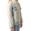 Women's Denim Mixed faux-shearling Jacket - mystree - 2 of 3