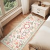 Washable Scalloped Area Rugs Floral Printed Dining Room Carpet Non Slip Low Pile Accent Rug Farmhouse Snake Indoor Floor Cover for Living Room - 4 of 4
