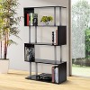 HomCom Modern S-Shaped 5 Tier Room Dividing Bookcase Wooden Storage Display Stand Shelf - Black - image 2 of 4