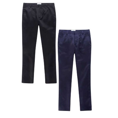 Men's 2-Pack Casual Solid Color Tapered Dress Pants | Breathable And Comfortable