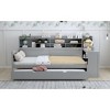 Kumasinova Versatile Twin/Full Size Daybed with Twin Size Trundle,Storage Shelves & Study Desk,Wooden Slatted Platform Bed Frame with 550lbs Max - 2 of 4