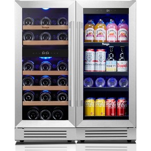 Yeego 15-Inch Dual Zone Beverage Cooler, 2-Piece, Holds 80 Drinks + 33 Bottles of Wine, Undercounter Beer and Wine Refrigerator, Built-In/Freestanding - 1 of 4
