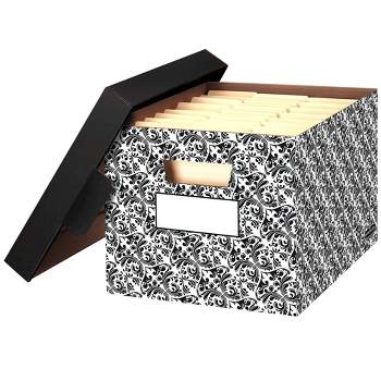 Fellowes Bankers Box 4pk Decorative Storage Boxes with Lids - Brocade
