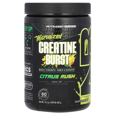 NutraBio Micronized Creatine Burst, Citrus Rush Lemon Lime, 0.89 lb (402 g)