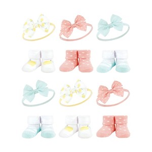 Hudson Baby Infant Girl 12Pc Headband and Socks Giftset, Lemon, One Size - 1 of 2